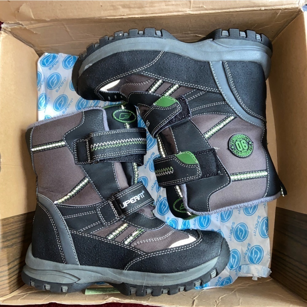 Superfit hiking boots worn once. Clean inside and out. rated for subzero.
